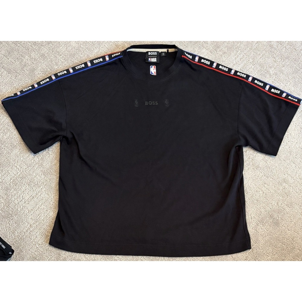 BOSS x NBA Collaboration Relaxed Fit T Shirt XL Logo Sleeve Ribbon Modern Boxy